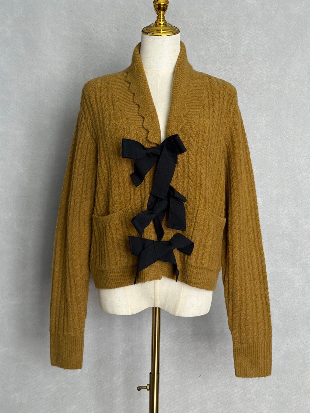 A Loves A Bow Tie Cardigan Sweater in Cedar Women's Small NEW